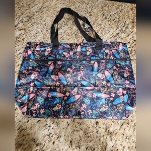 Colorful Hawaiian Islands Surfboard Print Water Residtant Tote Bag